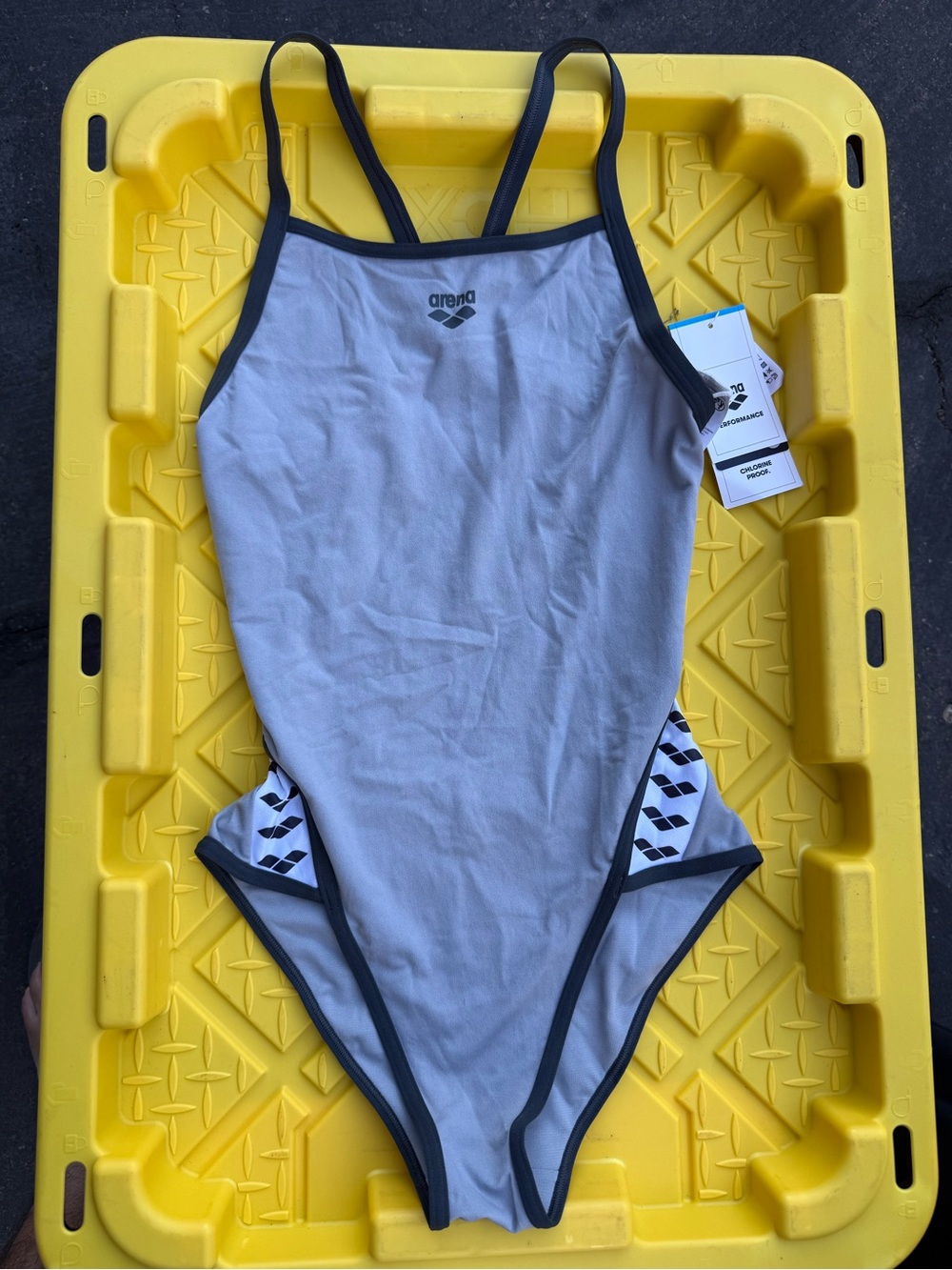 ARENA Women's 1-Piece Swimsuit Size 34 Super Fly Back Training Suit Asphalt Gray - Picture 7 of 8
